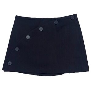 NWT Zara Black Skirt Skort Mini A-Line Buttons Y2K Grunge Women's S
